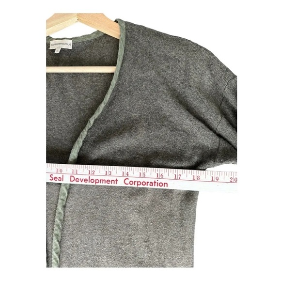 EMPORIO ARMANI Cardigan Sweater women's 12 open belted vintage bell sleeve green - Picture 13 of 13